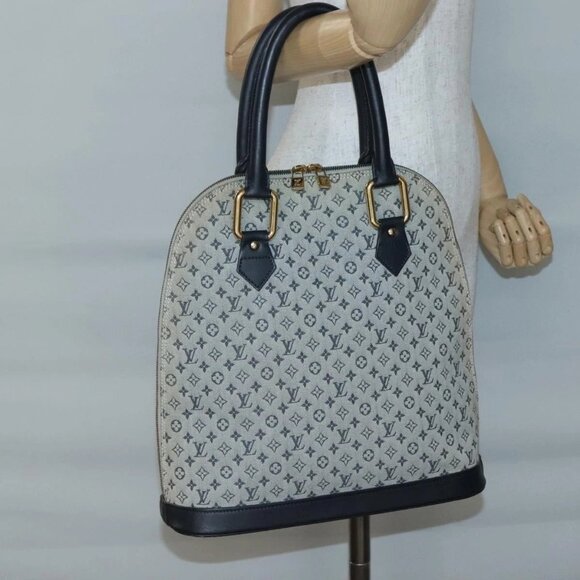 LOUIS VUITTON Monogram Mini Alma Haut Hand Bag Blue M92202 LV Auth 140886 - Picture 1 of 16